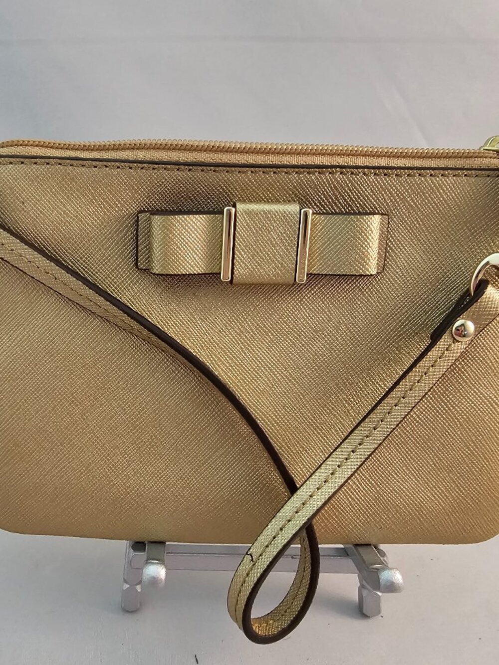 Coach Darcy Wristlet with Gold Bow! EUC!